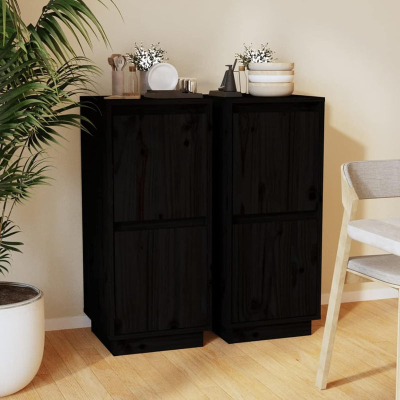 Gecheer 2 STK. Sideboard mit 2 Türen Kommode Anrichte Beistellschrank Mehrzweckschrank Standschrank