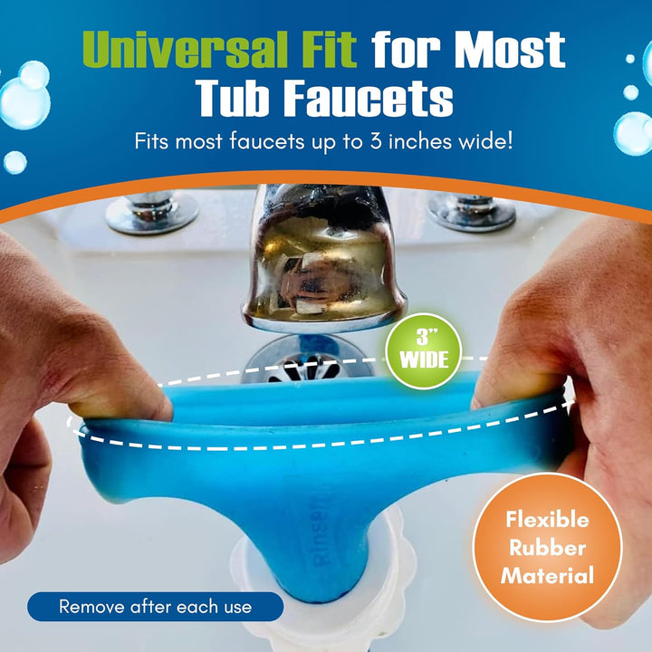 Rinseroo Badewannen-Wasserhahn-Sprühaufsatz Ultra-Flex Slip-On Hund Brauseschlauch Adapter Tragbarer