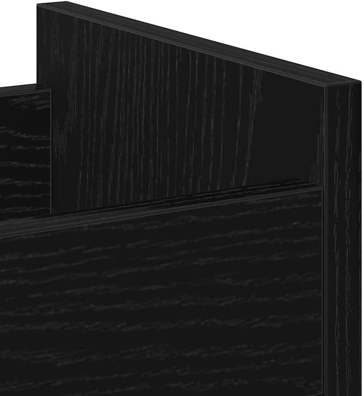 vidaXL Schrank Mit Rad Schwarz Eichen-Optik 60 x 22 x 79 cm, Stylischer Organizer, rechteckiger Schr