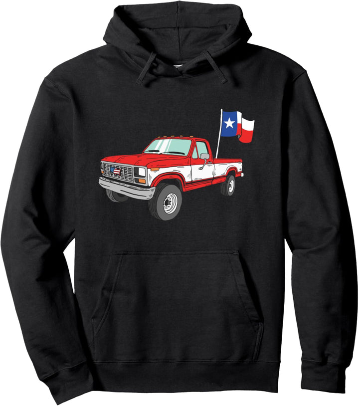 Vintage Truck & State Flag of Texas Minimalist Pullover Hoodie