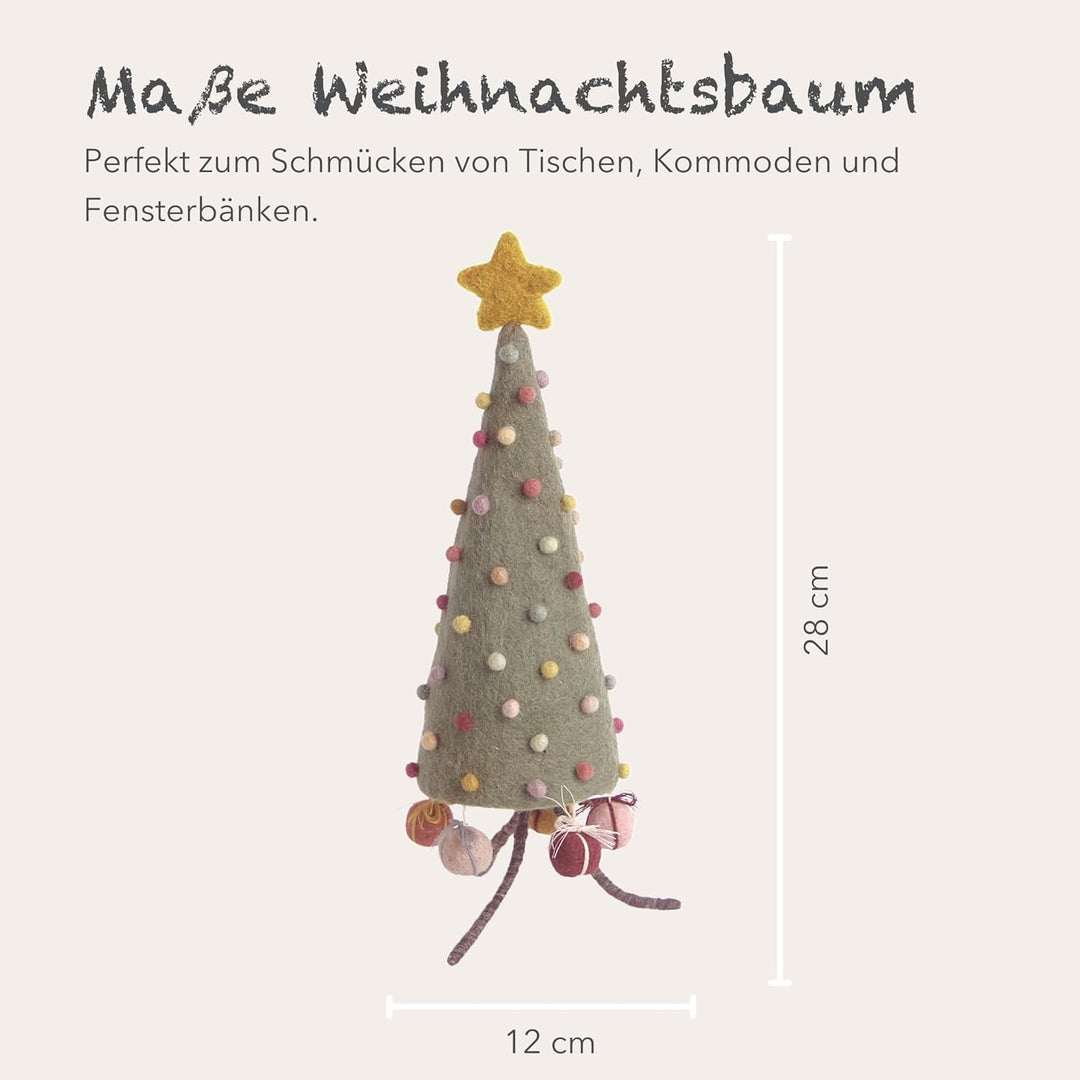 Én Gry & SIF Mini-Weihnachtsbaum aus Filz, Weihnachtsdeko zum Hinstellen, Hand-Made, fair-Trade, ein