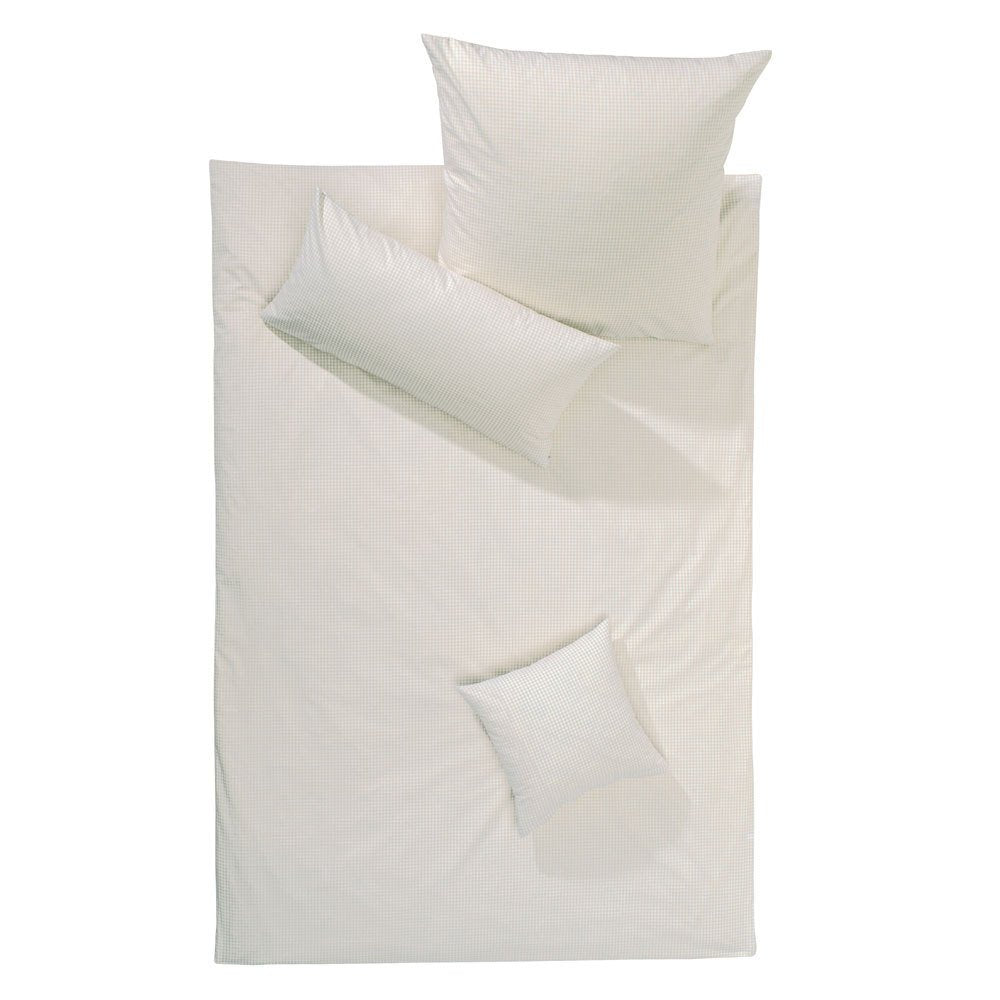 Lorena Batist Bettwäsche Basel Mini-Karo beige 1 Bettbezug 200 x 200 cm + 2 Kissenbezüge 80 x 80 cm