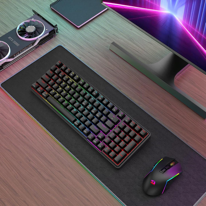 Redragon S162 3-Modus Wireless Gaming Tastatur & Maus-Kombination, 99 Tasten K744 RGB Gaming-Tastatu