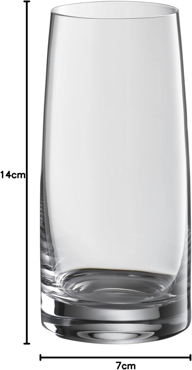 WMF Kineo Longdrinkgläser Set 4-teilig, hohe Trinkgläser, Cocktailglas 360ml, Kristallglas, feiner M