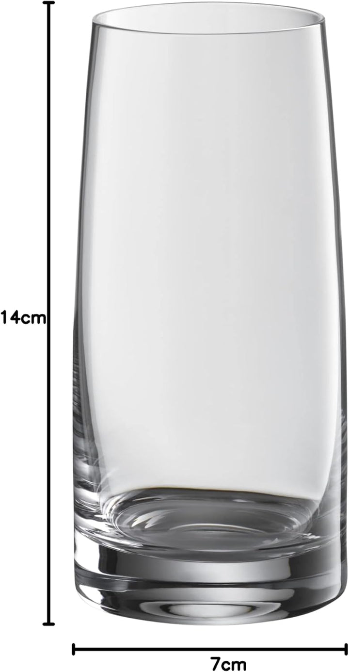 WMF Kineo Longdrinkgläser Set 4-teilig, hohe Trinkgläser, Cocktailglas 360ml, Kristallglas, feiner M