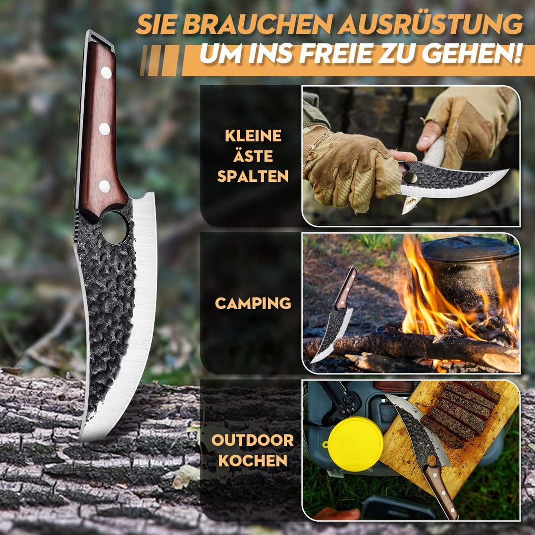 SMITH CHU handgeschmiedetes Ausbeinmesser mit Lederscheide Professionelles Kochmesser Küchenmesser T