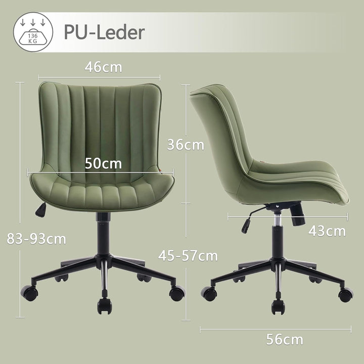 YOUTASTE Bürostuhl Ergonomisch, Schreibtischstuhl Höhenverstellbar, Bürostuhl mit PU-Leder & Rollen,
