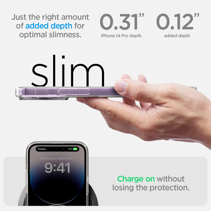 Spigen für iPhone 14 Pro Ultra Hybrid MagFit Hülle [Anti-Yellowing] für MagSafe Magnetisch Case Hand