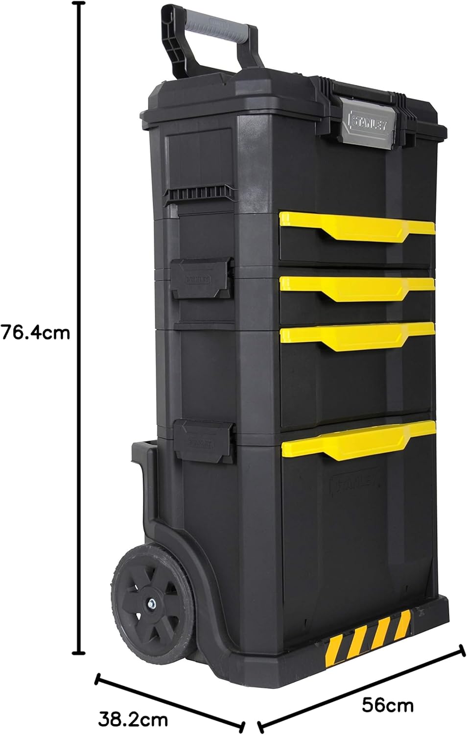 Stanley Rollende Werkstatt aus Metall-Kunststoff 1-79-206 – Werkzeugwagen leer mit 3 modularen Einhe