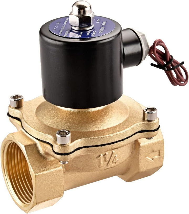 Heschen Messing Elektrisches Magnetventil, 2W-320-32, PT 1-1/4'', DC24V, Direktwirkung Wasser Luft,