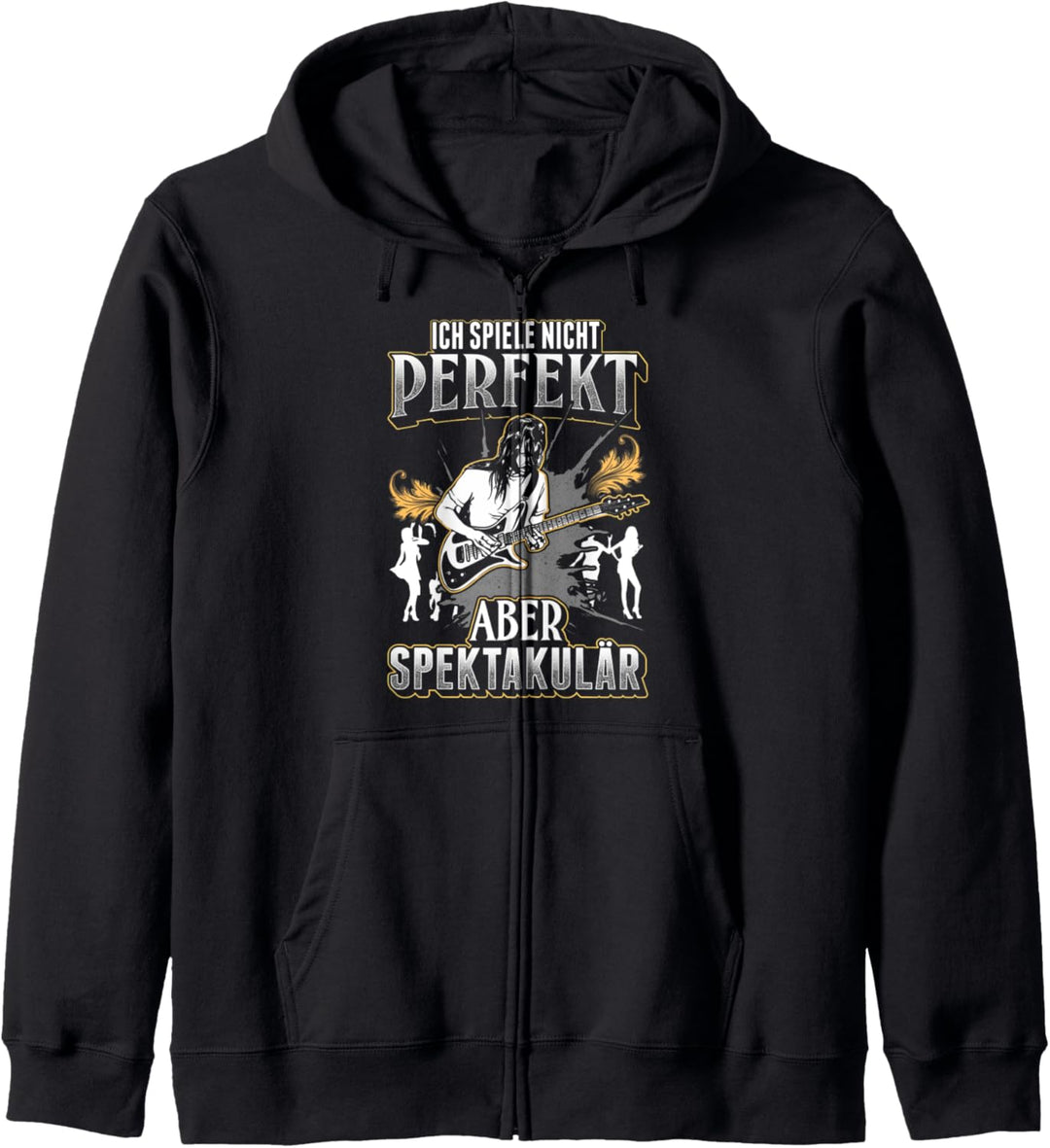 Ich spiele Nicht perfekt aber spektakulär EGitarre Gitarrist Kapuzenjacke