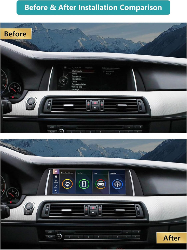 Ninetom 10,25'' Car Radio, Apple CarPlay/Android Auto/Mirrorlink/GPS für 2012-2016 BMW 5 Series F10/