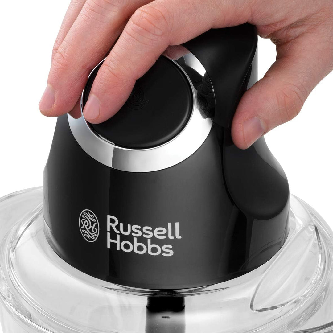 Russell Hobbs Zerkleinerer elektrisch Mini [Glasbehälter inkl. Aufbewahrungsdeckel] Matt Schwarz (50