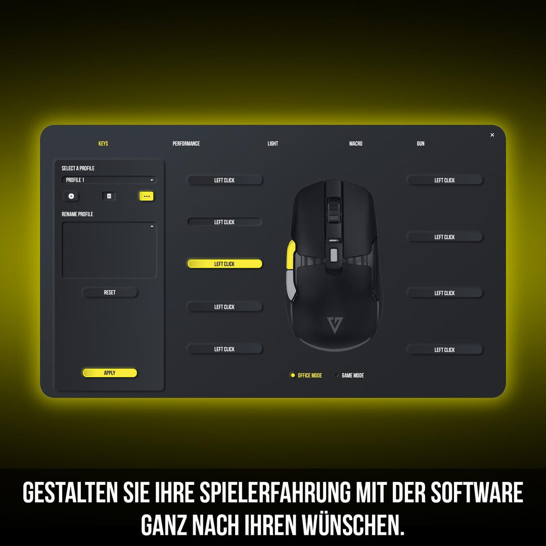 Modecom Volcano Jager Gaming Maus kabelgebunden mit RGB LED Beleuchtung & optischem Sensor | Ergonom