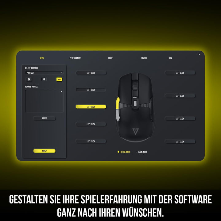 Modecom Volcano Jager Gaming Maus kabelgebunden mit RGB LED Beleuchtung & optischem Sensor | Ergonom