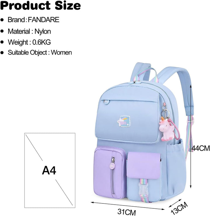 FANDARE Kinderrucksack Schulranzen Schultaschen Jungen Mädchen Schulrucksack Kinder Schultasche für