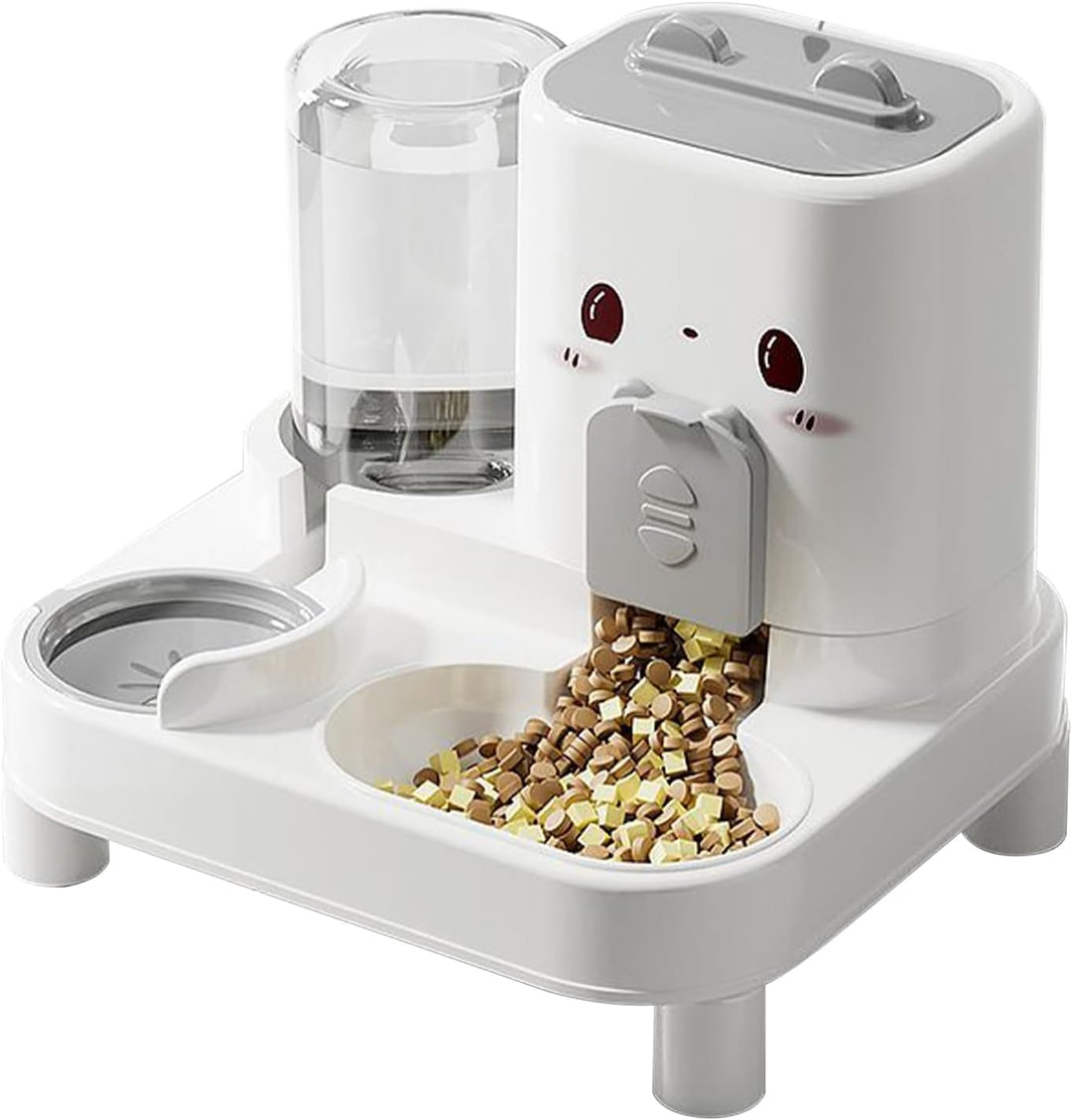 Katzenfutterstation und Wasserspender, 2-in-1-Futterspender für Katzenfutter, abnehmbare Haustier-Be