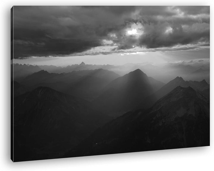 deyoli atemberaubende Aussicht von der Zugspitze Effekt: Schwarz/Weiss Format: 60x40 als Leinwand, M