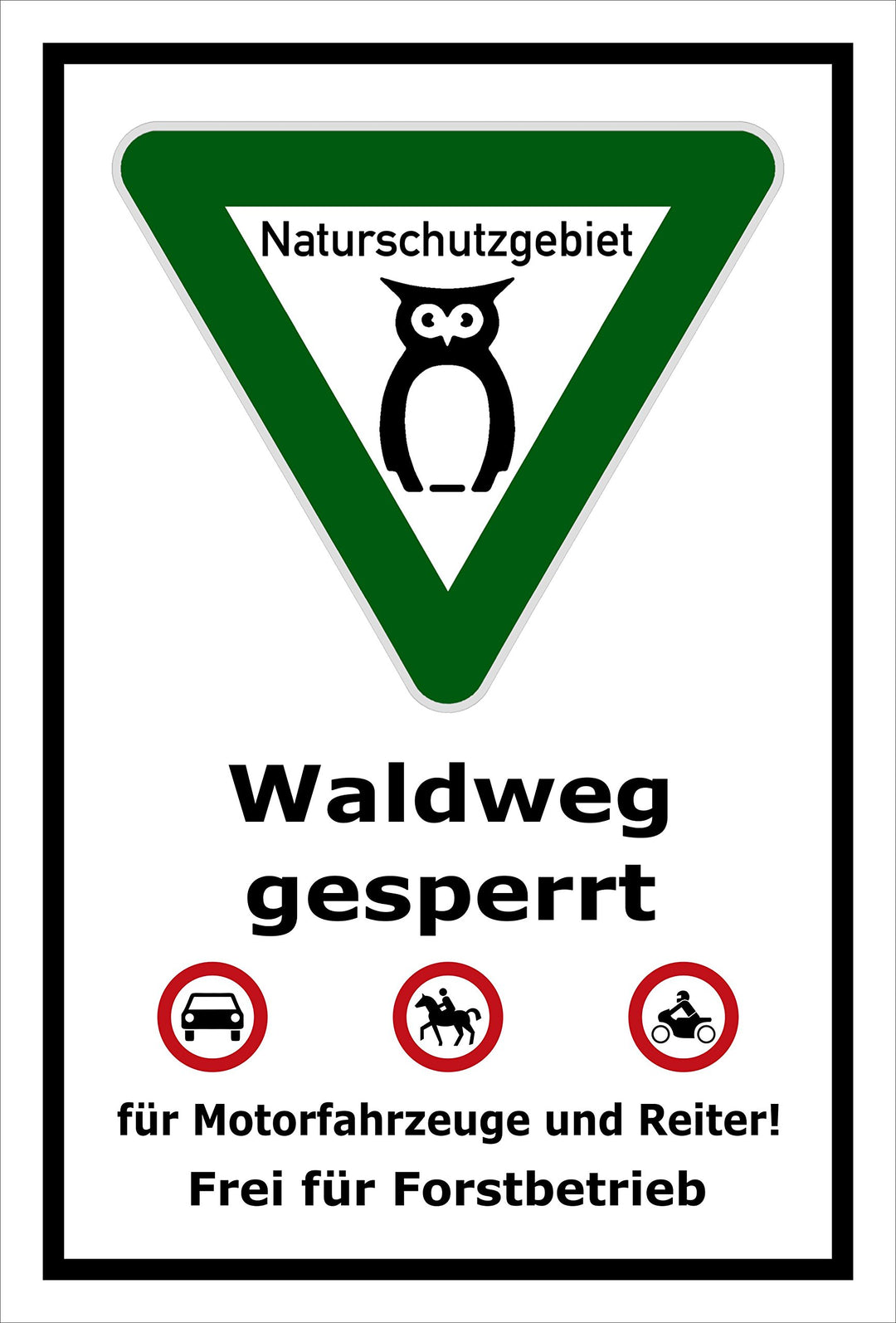 Melis Folienwerkstatt Schild Naturschutzgebiet Waldweg - 60x40cm - Bohrlöcher - 3mm Aluverbund – 20