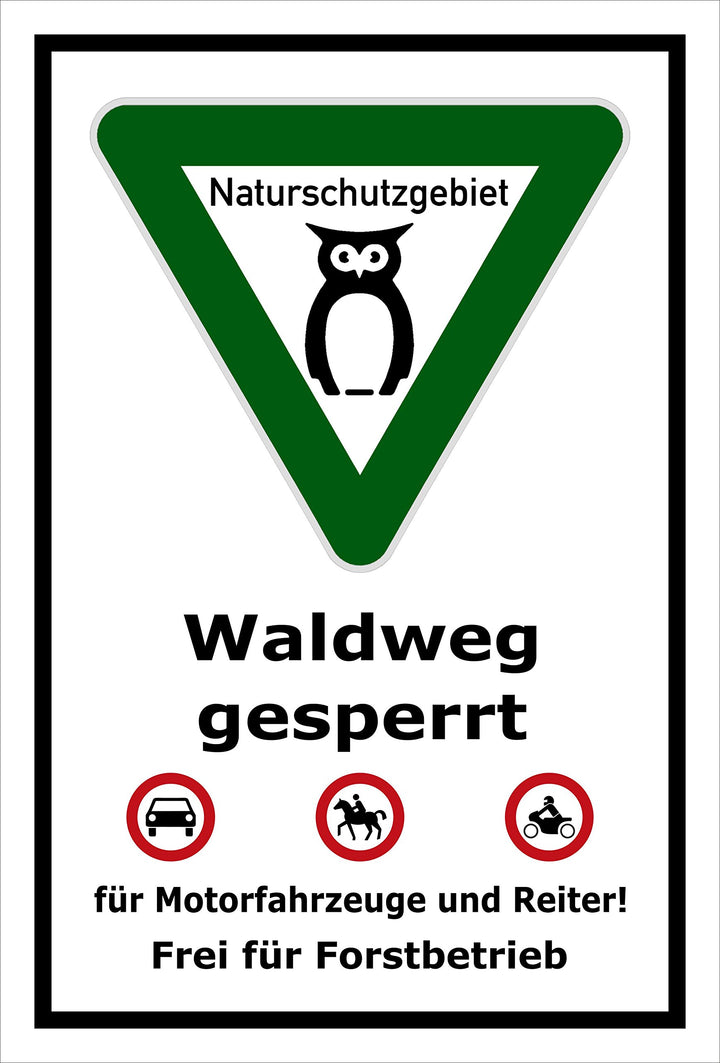 Melis Folienwerkstatt Schild Naturschutzgebiet Waldweg - 60x40cm - Bohrlöcher - 3mm Aluverbund – 20