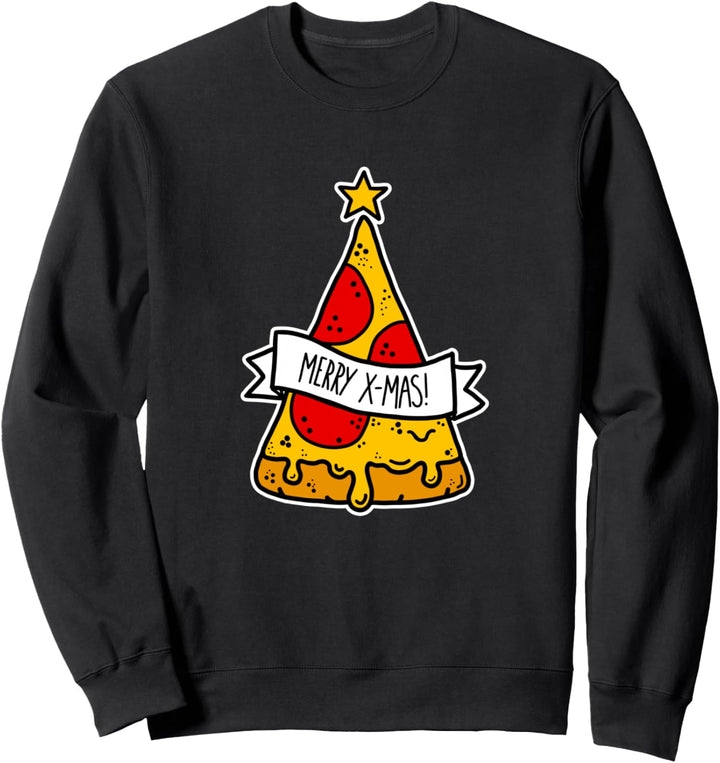 Pizza Weihnachten Weihnachtsbaum Sweatshirt