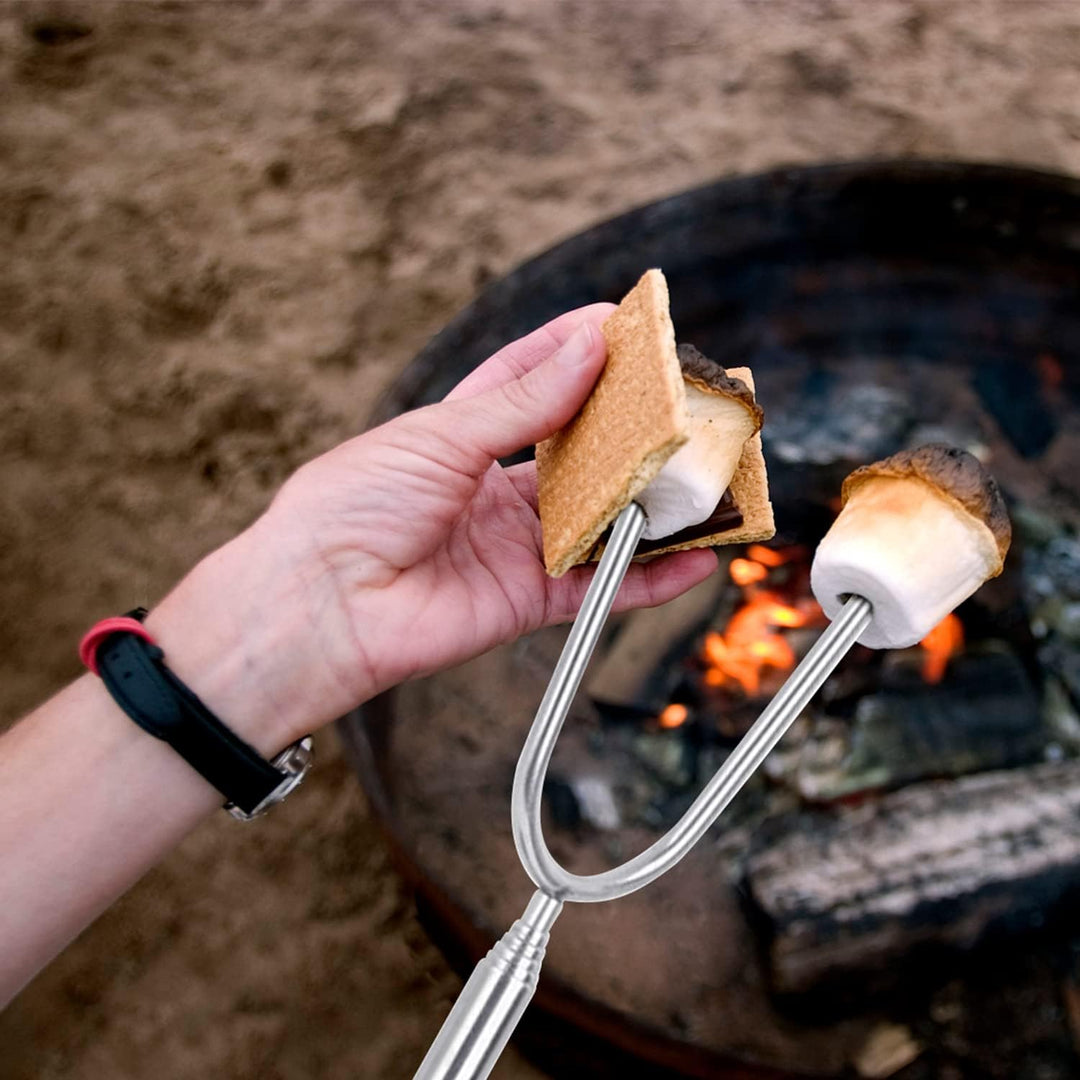 Briout Marshmallow-Bratstäbe, 12 Farben, extra lang, 114 cm, Edelstahl, Teleskop-Hot-Dog-Smores-Spie