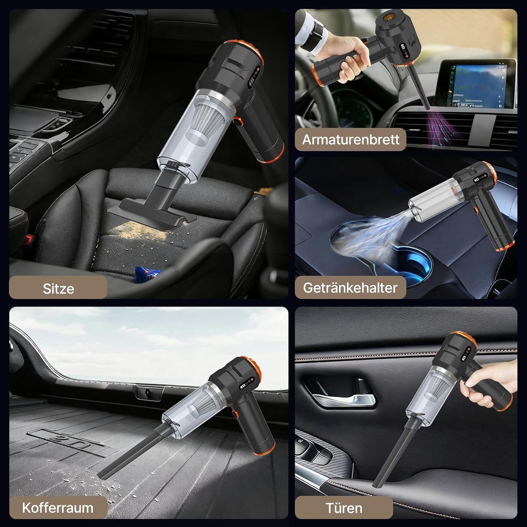 Piwaal 4-in-1 Akku Handstaubsauger 22000Pa, Kabellos mit Bürstenlosem Motor &amp; Druckluftdüse 220000 U