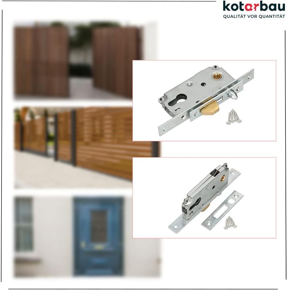 KOTARBAU® Hakenschloss Schiebetore Einsteckschloss 72/40 Schlosskasten Führungsdorn Schiebetürschlos