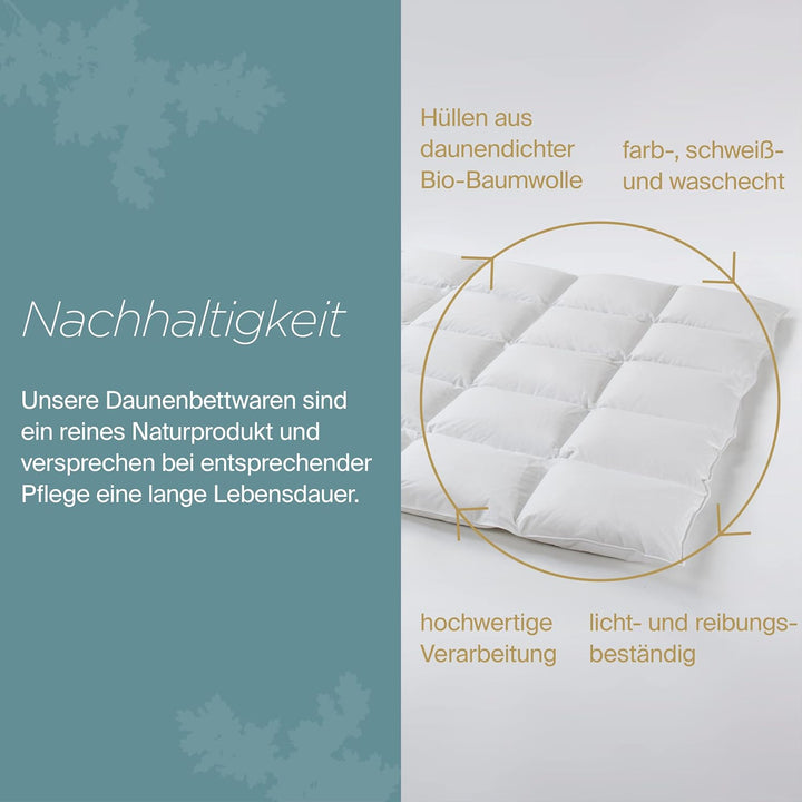 Daunenfee – Winter Cassettendecke 240x220cm, Daunen & Federn – 5x4 Karos, 2cm Stege – Handarbeit Mad