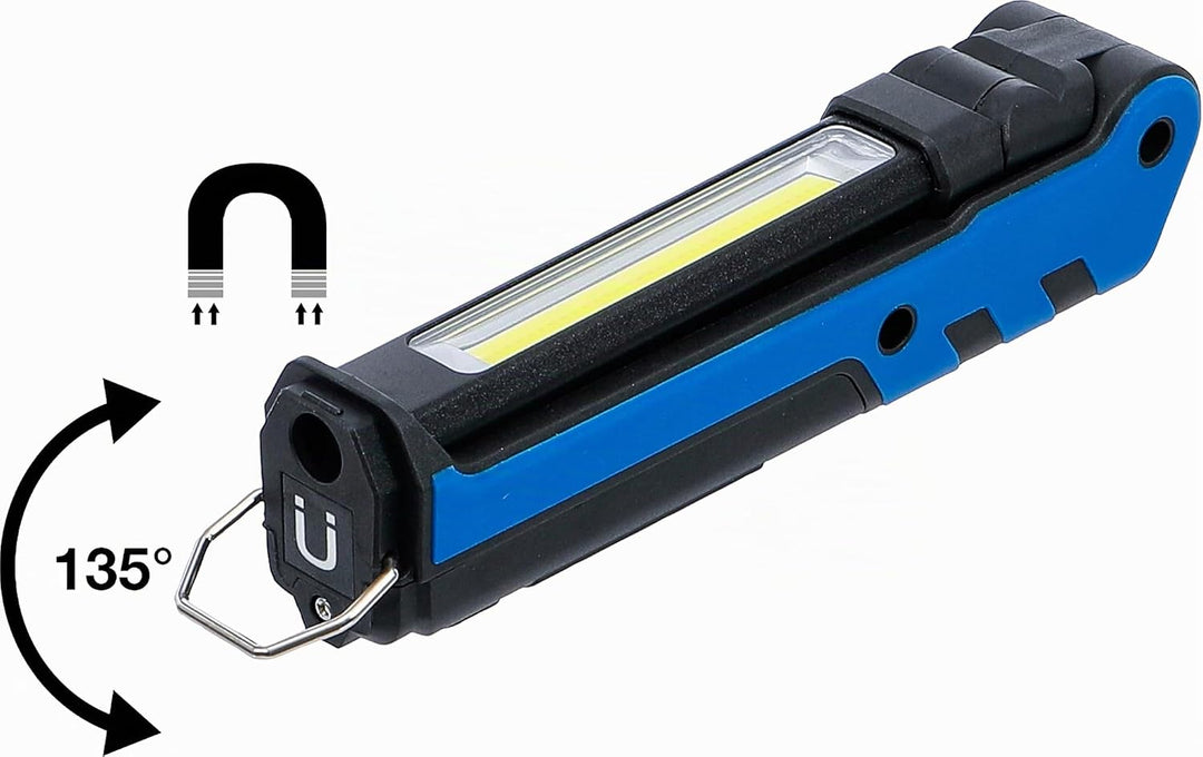 BGS 85334 | Akku-Knicklampe | COB-LED 5 W | 360 lm | USB-C | Kopflicht 3 W LED, 150 lm | Lampenkopf