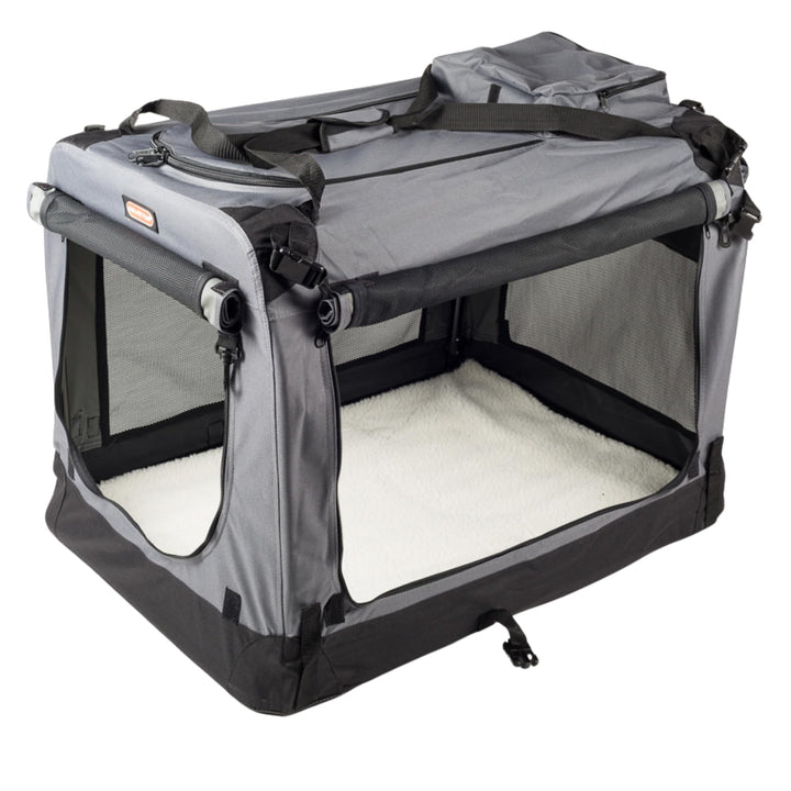 Hundebox 122 * 79 * 91cm 4XL, Hundehütte,Box für Hund, Transportbox, Box für Katze (grau), grau