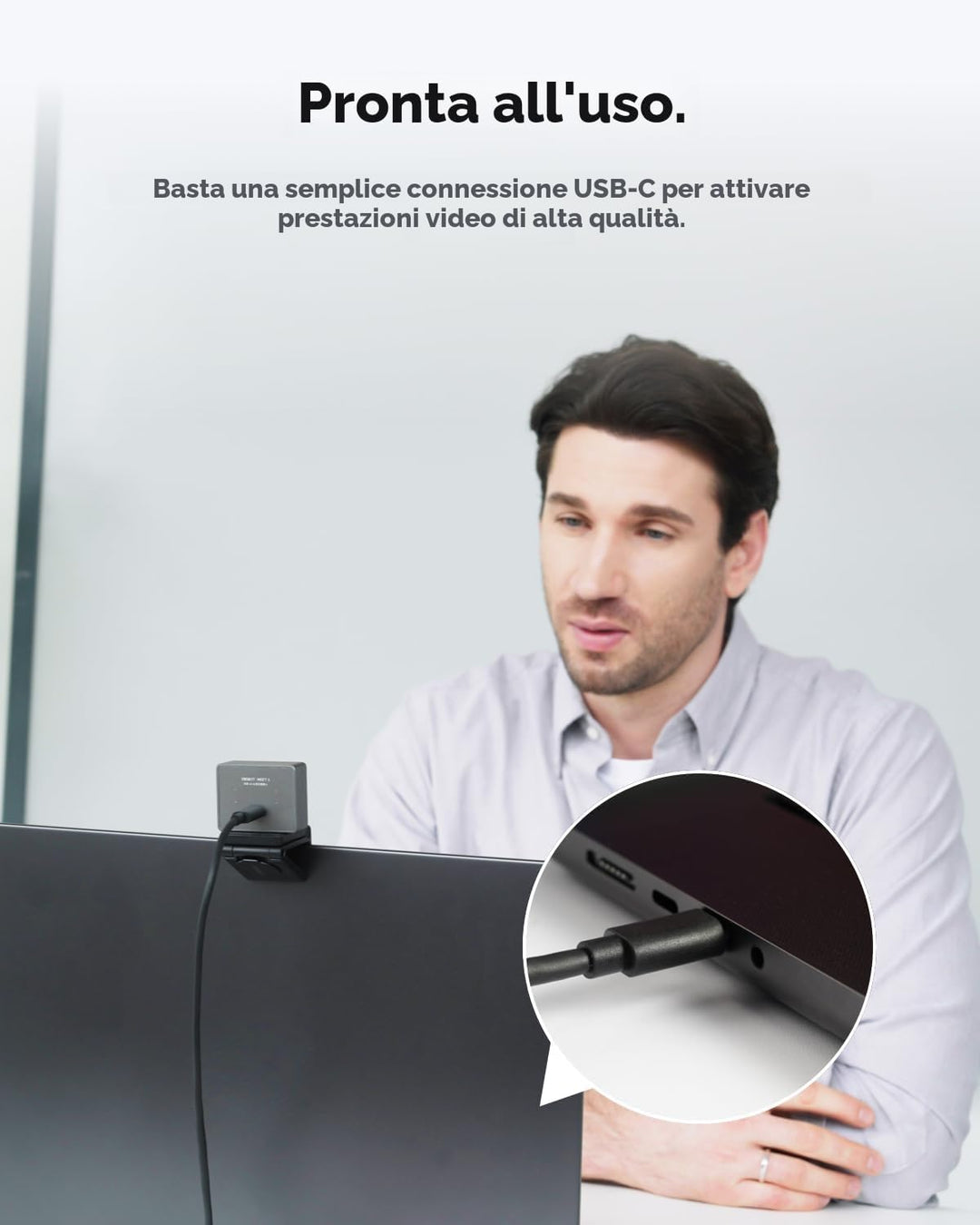 OBSBOT Meet 2-4K Webcam & Ausziehbares Stativ,für PC mit 1/2" Sensor, KI Framing& Autofokus, Beauty-