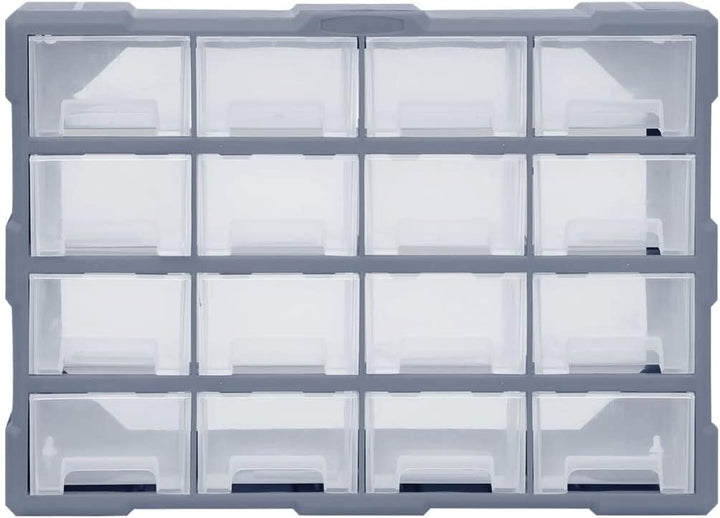 Myheimly Multi-Schubladen-Organizer 16 Schubladen 52x16x37 cm Grau 16 Schubladen, Grau 16 Schubladen