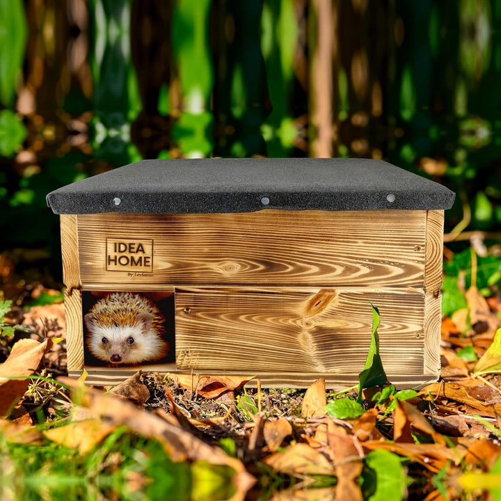 IDEA HOME - Igelhaus | mit Boden aus Holz I Ganzjähriges Haus | Wetterfestes | Perfekt für den Garte