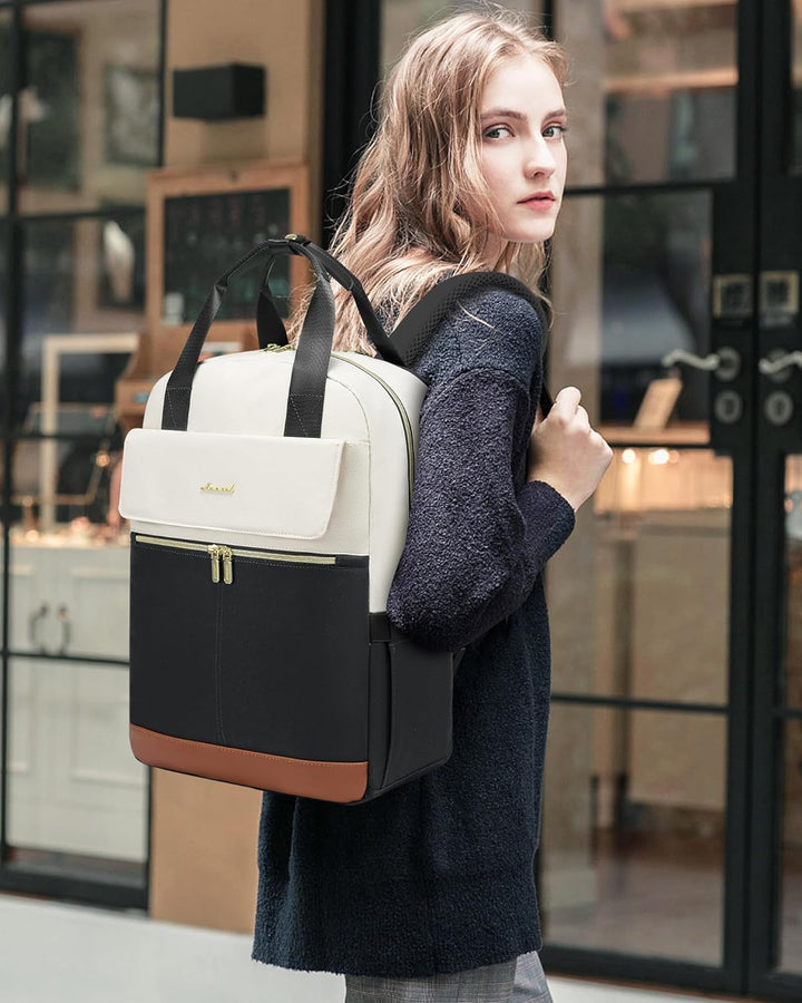 LOVEVOOK Rucksack Damen Gross, 17 Zoll Laptop Schulrucksack Teenager mit Laptopfach, Wasserdicht Rei