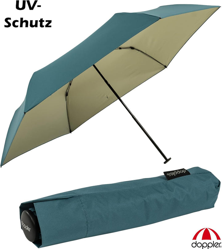 doppler zero extrem leichter Mini Damen Taschenschirm UV-Schutz Ultra Sun - blau-ivory Ultra Blue, U