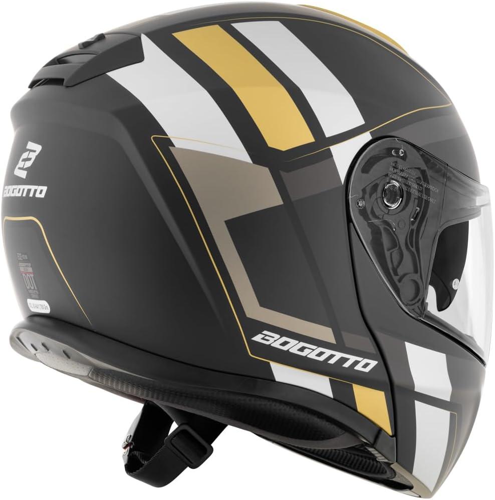 Bogotto FF403 Murata Klapphelm schwarz/gold M (57/58), schwarz/gold M (57/58)