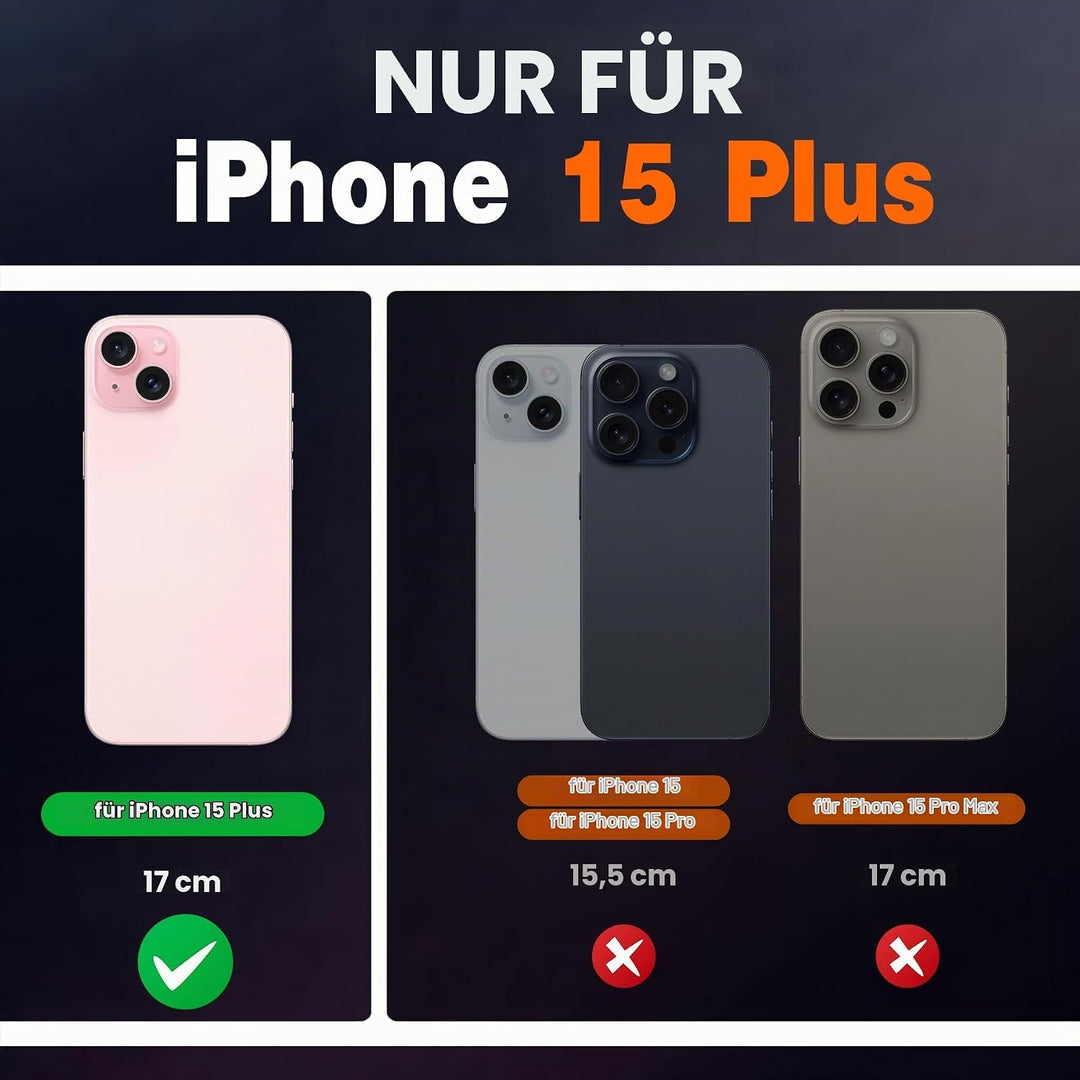 SHIELDON Hülle für iPhone 15 Plus, 5G Handyhülle [Echtleder] [Kartenfach] [Magnet] [Standfunktion] [