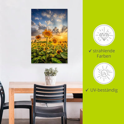 ARTland Wandbild Alu Verbundplatte für Innen & Outdoor Bild 80x120 cm Pflanzen Blumen Sonnenblumen F