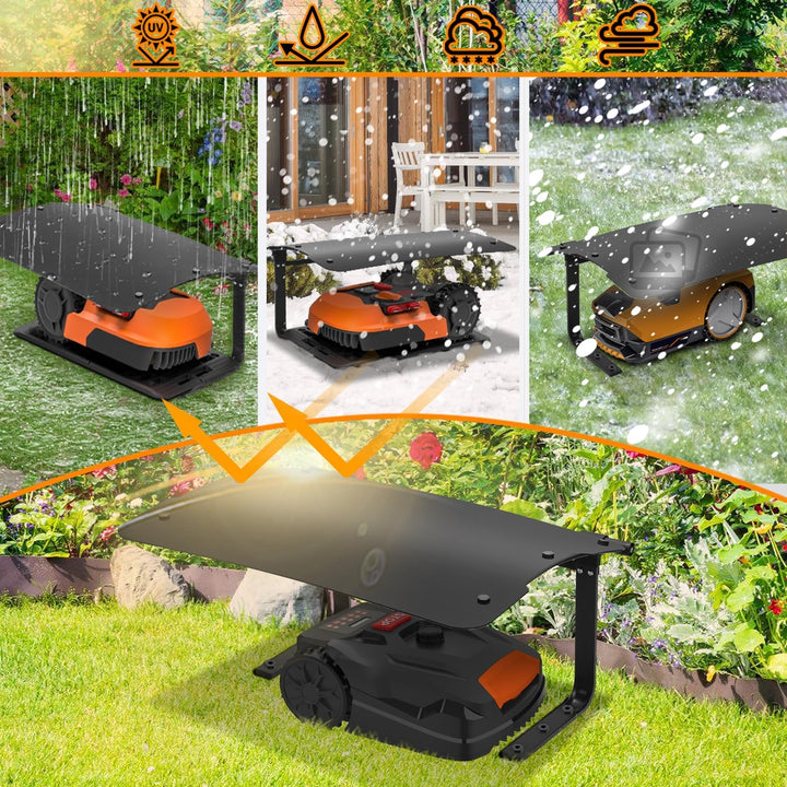 Mähroboter Garage ABS Kunststoff Carport für Rasenmäher Rasenroboter, Rasenroboter Garage für Garten