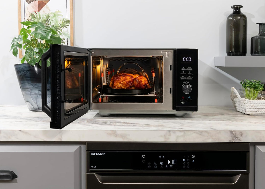 Sharp RCA271TB 5-in-1 Airfry-Mikrowelle 900W, Grill 1000 W, Heissluft & AirFry-Funktion, Konvektion