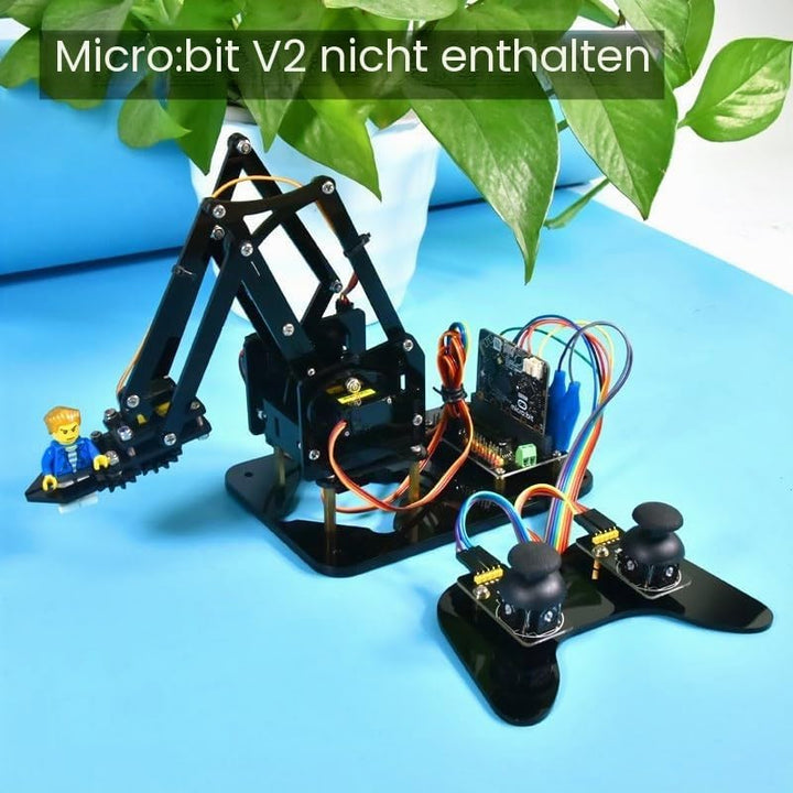 KEYESTUDIO 4DOF Robot Arm Kit (Exclude Microbit V2) Compatible with BBC Micro:bit V2, DIY Robot Kit