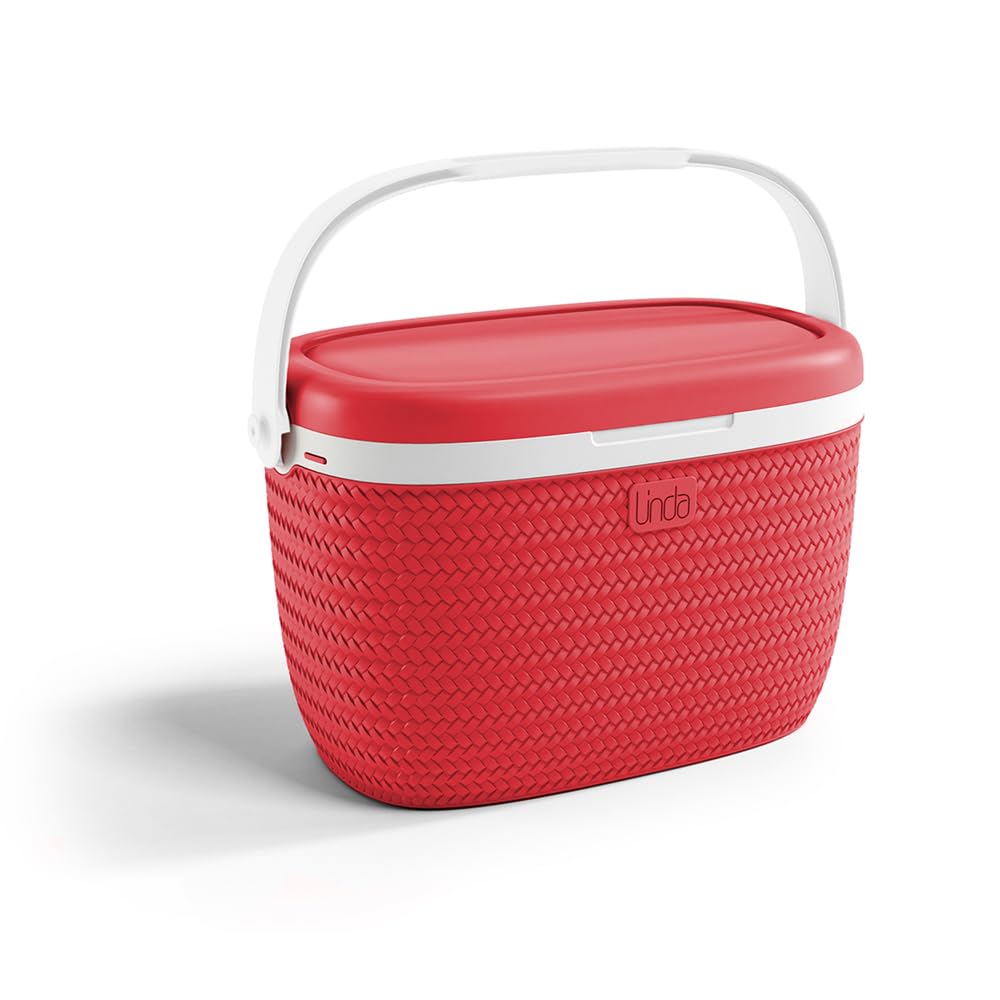 Kühlbox | Passive Kühlbox | Kühltaschen aus Kunststoff mit polystyrol thermische Isolierung 18 L Rot