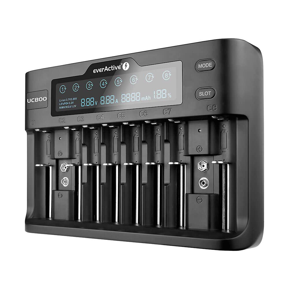 Charger for Cylindrical Li-ion and NI-MH Batteries everActive UC-800