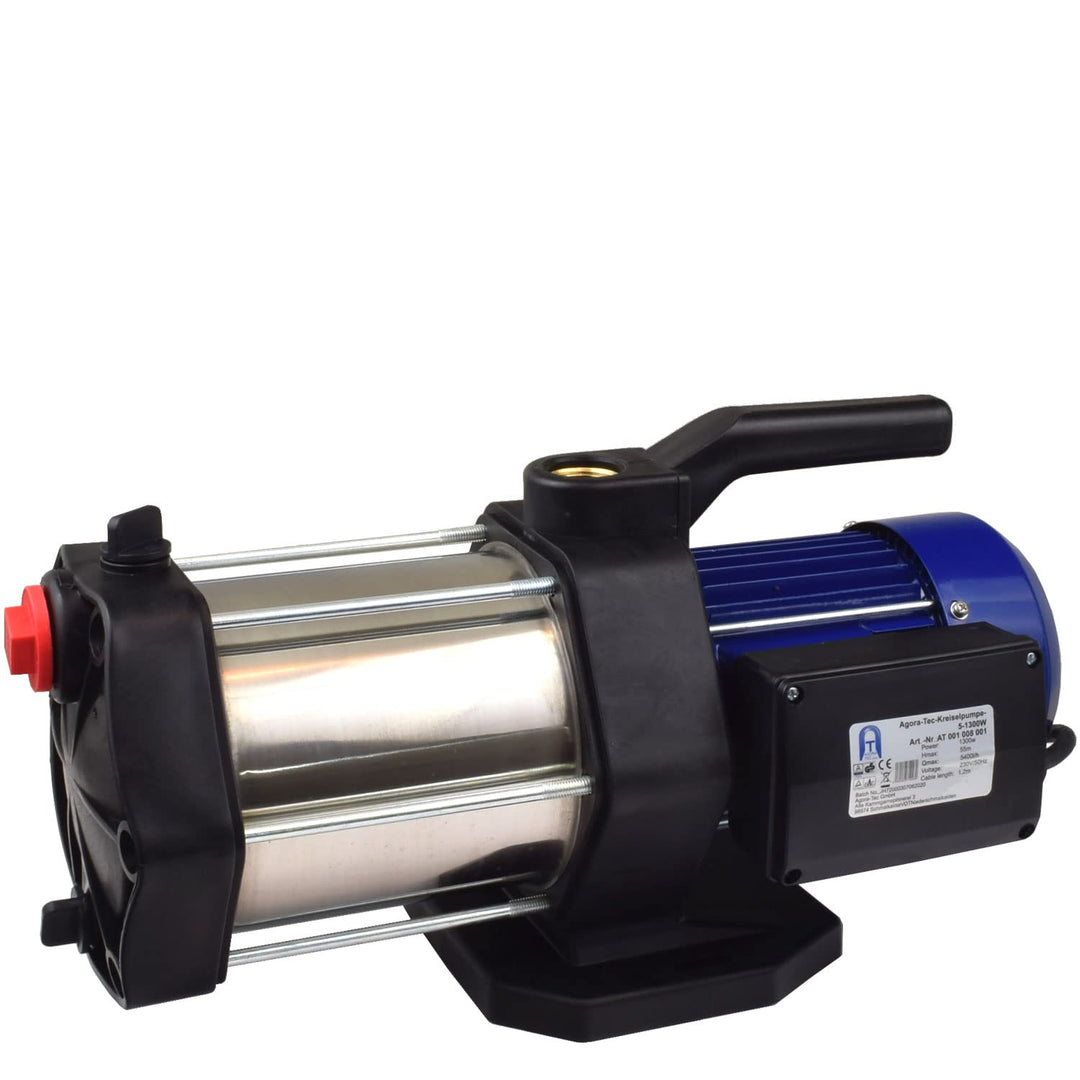 Agora-Tec® AT-Hauswasserwerk-5-1300-3DW, 5 stufige Kreiselpumpe mit max: 5,6 bar und max: 5400l/h un