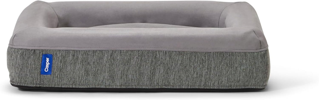 Casper Hundebett, Plüsch, Memory-Schaum, Grösse M, Grau grau L 64 x B 84 x H 15 cm, grau L 64 x B 84