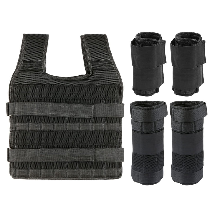35kg Gewichtsweste mit 6kg Bein- und 5kg Armgewichten, Verstellbare Trainingweste mit 32 Taschen, Me
