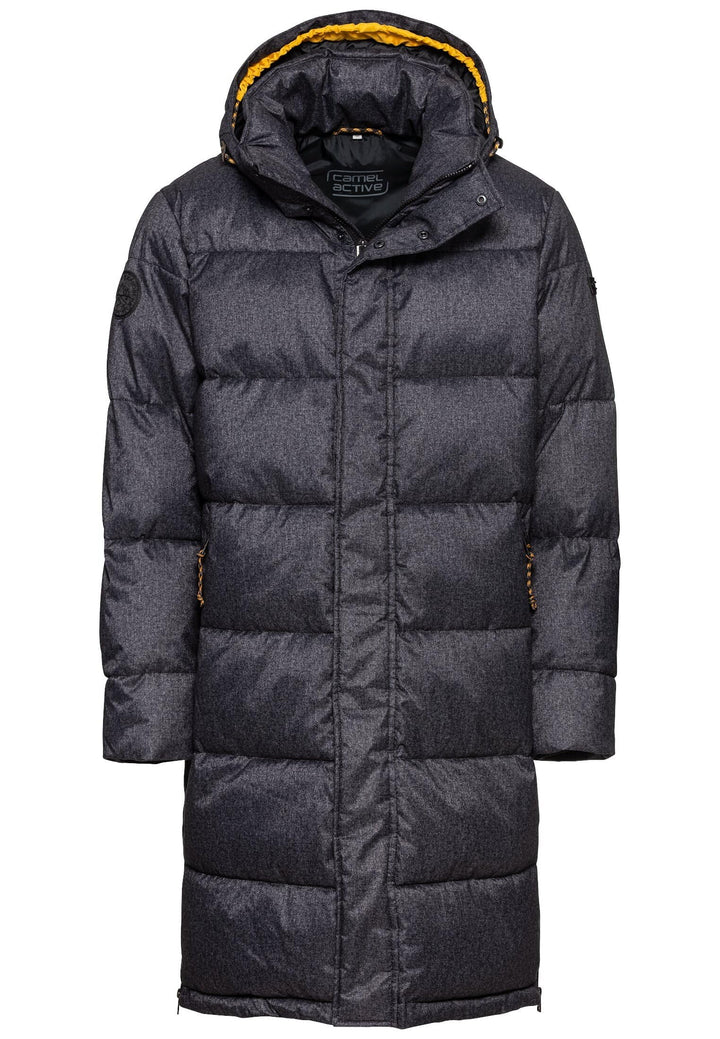 camel active Herren Langer Puffermantel Jacke 64 Schwarz, 64 Schwarz