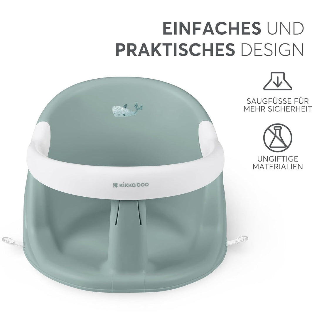 KikkaBoo OCEAN DEEP Baby Badesitz, für Babys ab 6+ Monaten, Ergonomische Badehilfe, Rutschfeste Saug