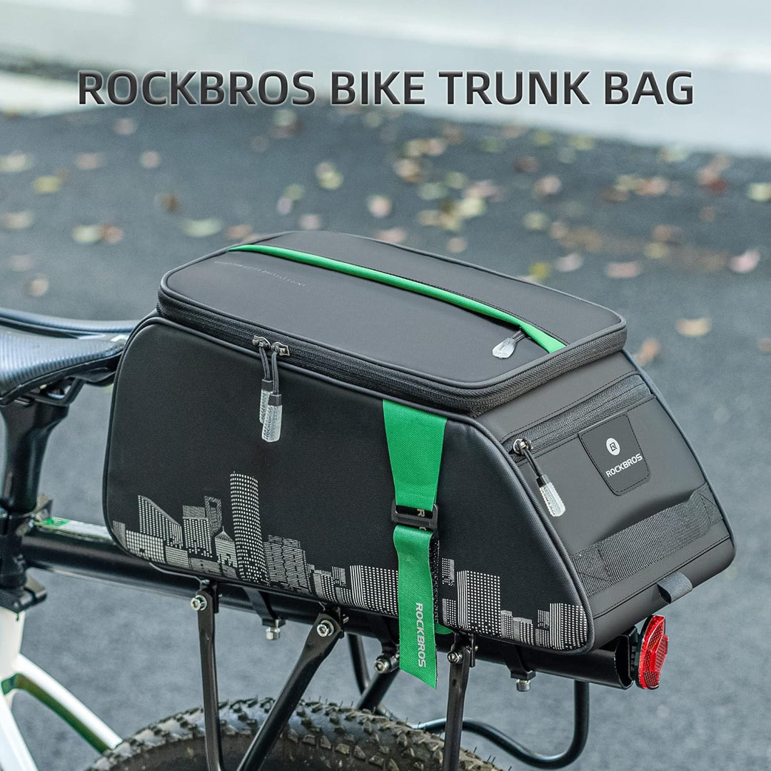 ROCKBROS Fahrrad Gepäckträgertasche 9L Fahrradtasche Transporttasche Wasserdicht Schwarz mit Regensc